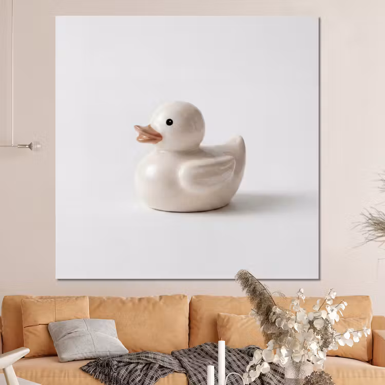 Forex - Badeend - Minimalistisch - Wit — 4