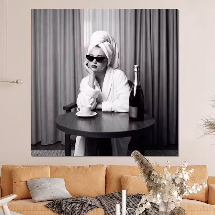 Forex - Vrouw - Bubbels - Zwart - Wit — 4