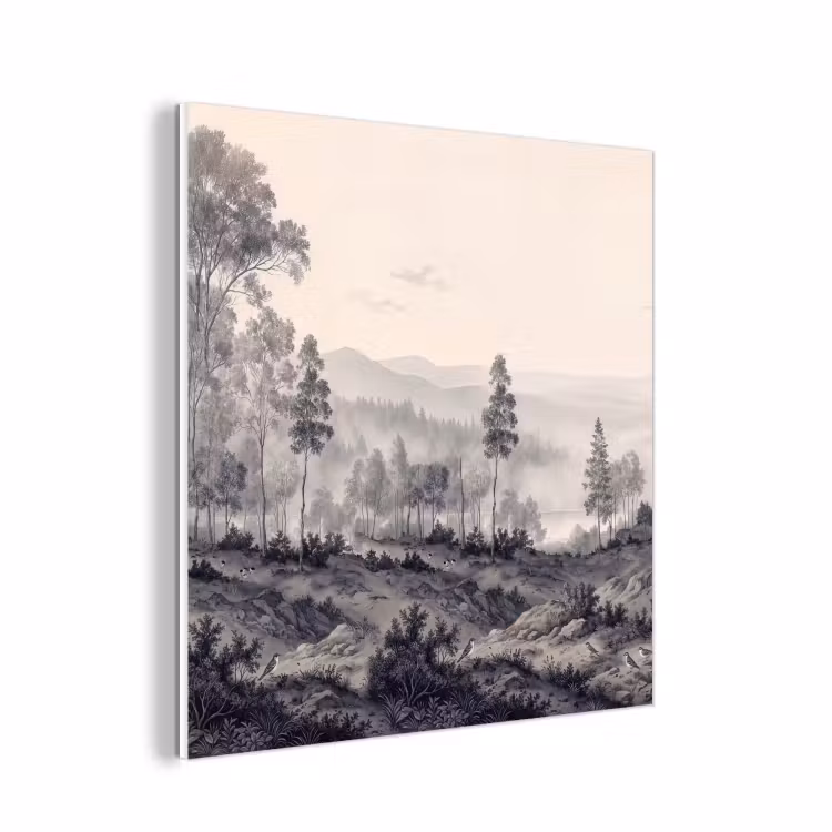 Forex - Mistig - Berglandschap - Illustratie — 1