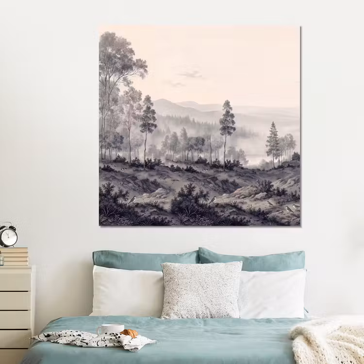 Forex - Mistig - Berglandschap - Illustratie — 2