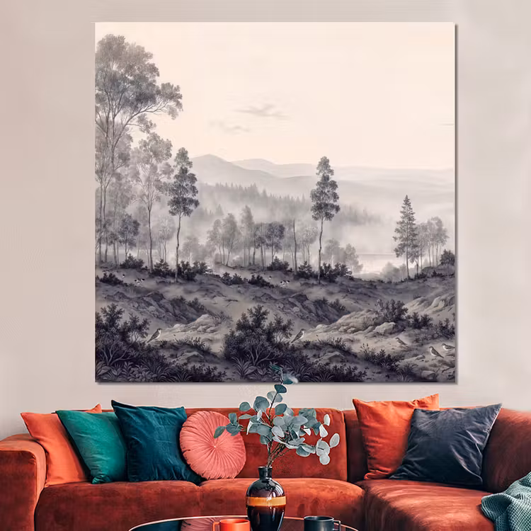 Forex - Mistig - Berglandschap - Illustratie — 3