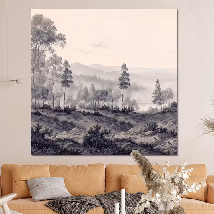 Forex - Mistig - Berglandschap - Illustratie — 4