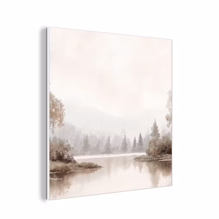 Forex - Rivierlandschap - Minimalistisch - Aardetinten — 1