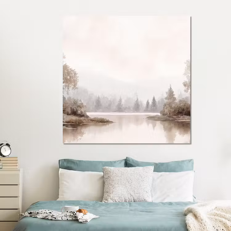 Forex - Rivierlandschap - Minimalistisch - Aardetinten — 2
