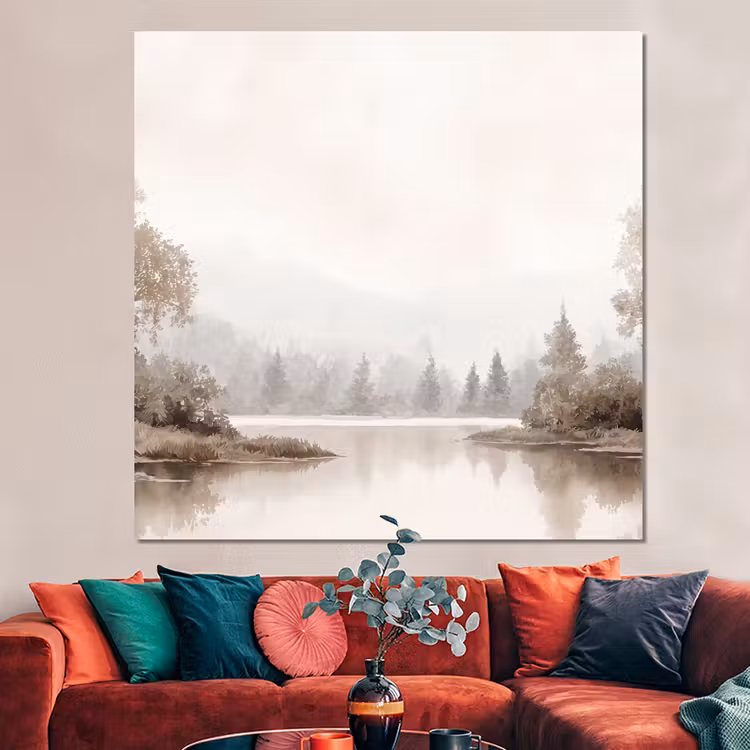 Forex - Rivierlandschap - Minimalistisch - Aardetinten — 3