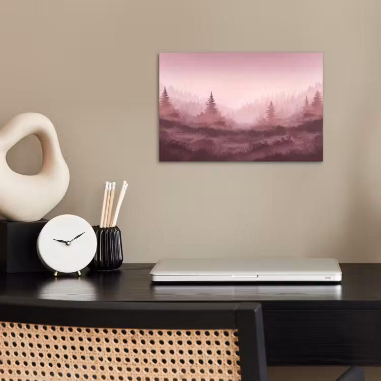 Poster - Landschap - Mistig - Roze — 2