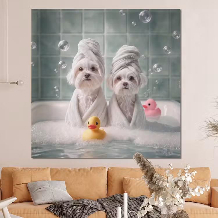 Forex - Hondjes - Badkuip - Badeendjes - Handdoeken — 4