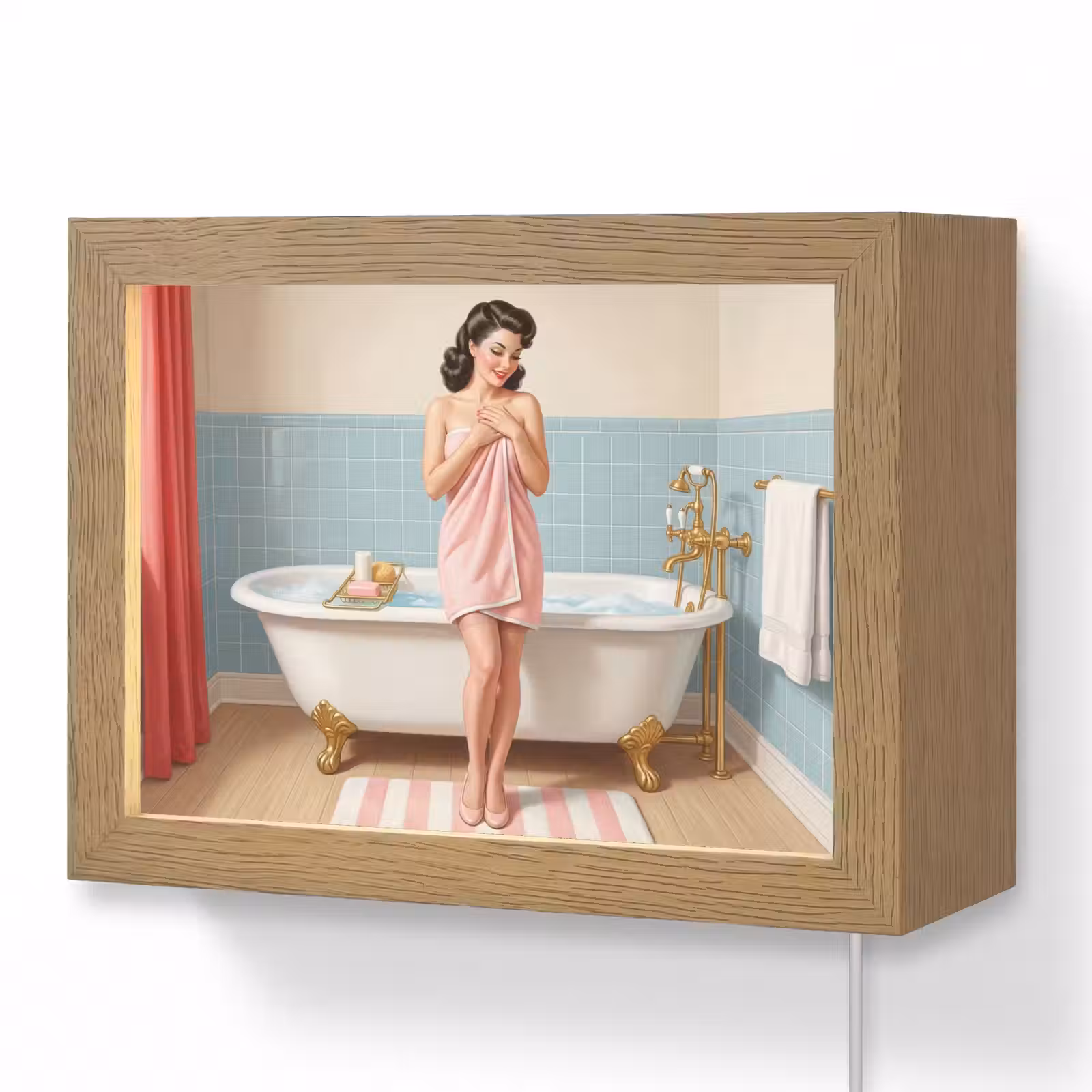 Lightbox - Wandlamp - Badkamer - Vrouw - Roze — 1
