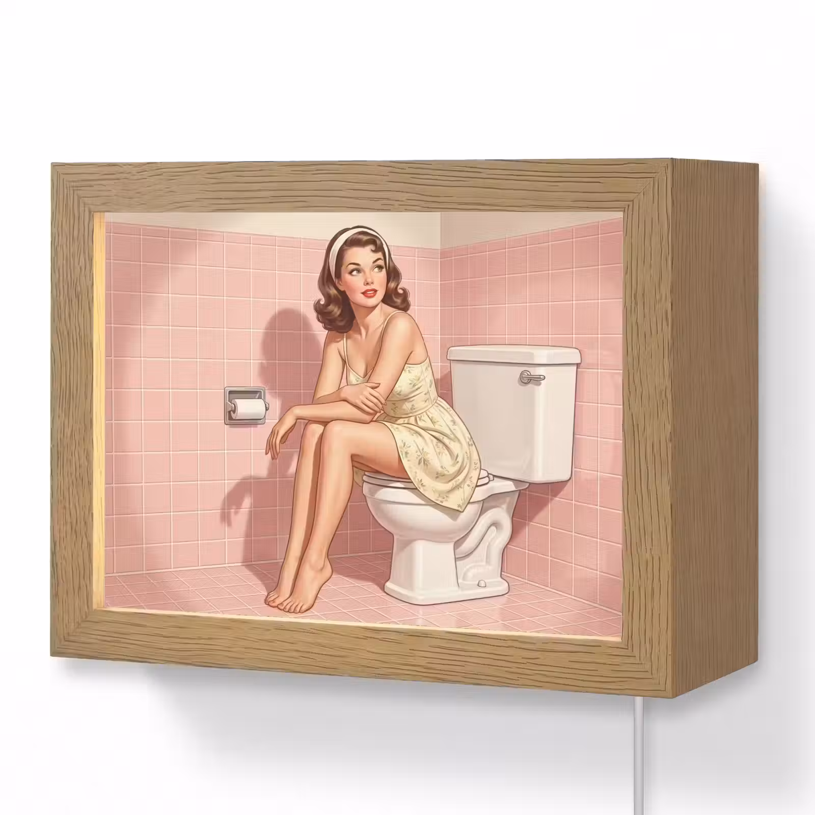 Lightbox - Wandlamp - Roze - Retro - Vrouw — 1