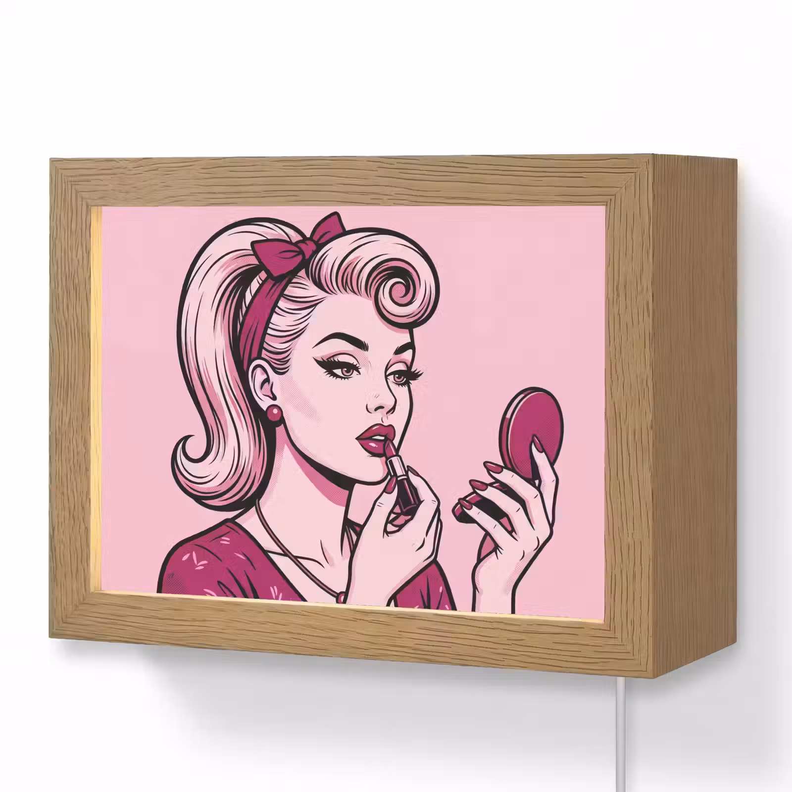 Lightbox - Wandlamp - Vintage - Vrouw - Roze — 1