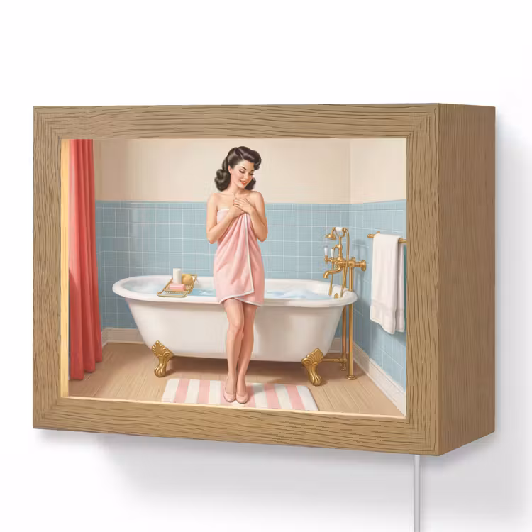 Lightbox - Wandlamp - Badkamer - Vrouw - Roze — 1