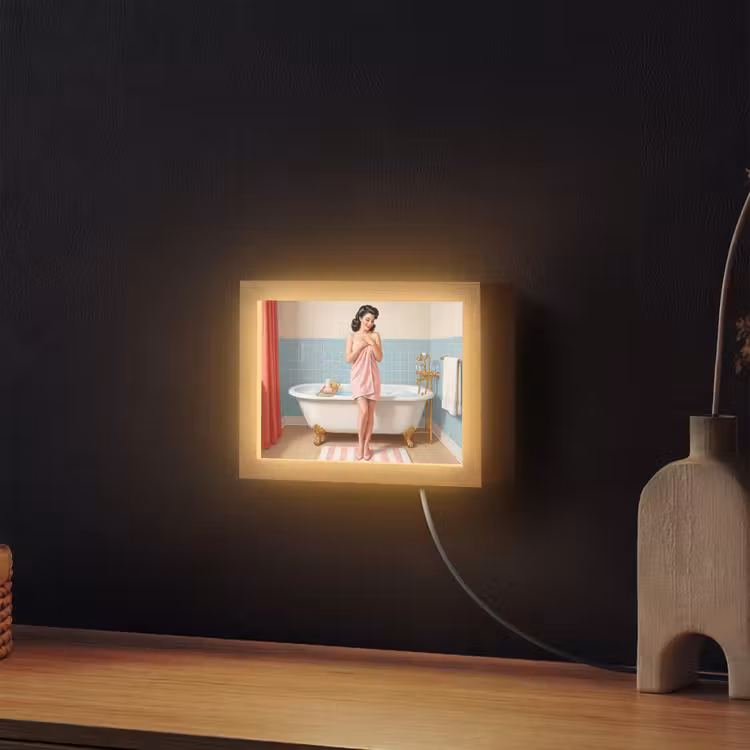 Lightbox - Wandlamp - Badkamer - Vrouw - Roze — 2