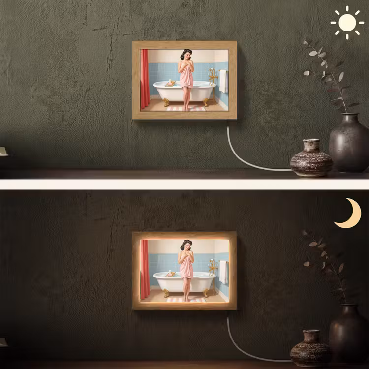 Lightbox - Wandlamp - Badkamer - Vrouw - Roze — 3