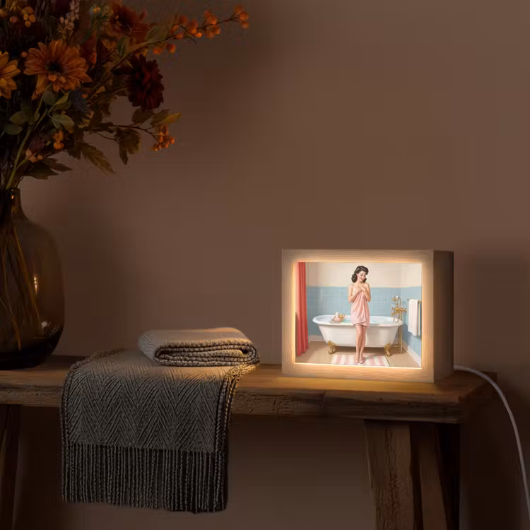 Lightbox - Wandlamp - Badkamer - Vrouw - Roze — 5