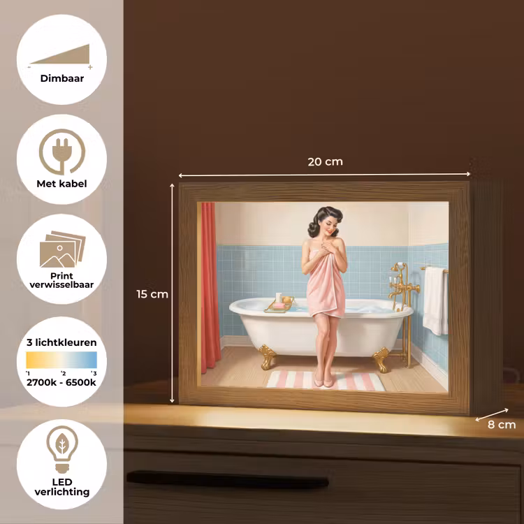 Lightbox - Wandlamp - Badkamer - Vrouw - Roze — 9