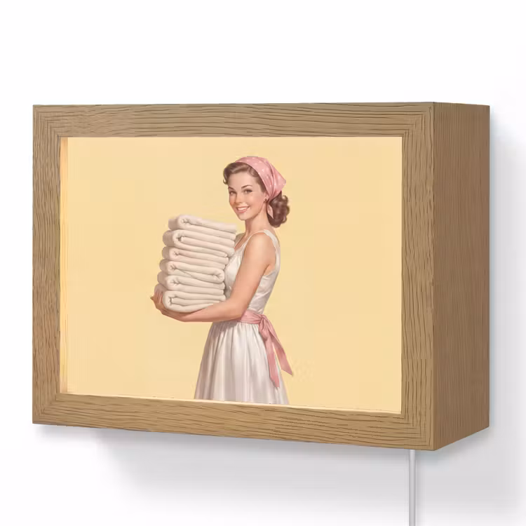 Lightbox - Wandlamp - Handdoeken - Vrouw - Jurk - Roze — 1
