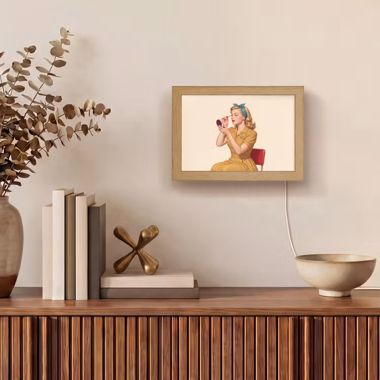Lightbox - Wandlamp - Illustratie - Mascara - Vrouw - Geel — 4
