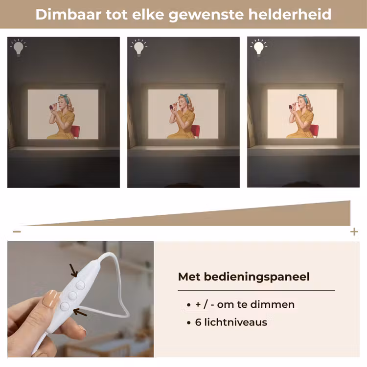 Lightbox - Wandlamp - Illustratie - Mascara - Vrouw - Geel — 8