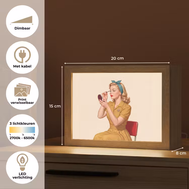 Lightbox - Wandlamp - Illustratie - Mascara - Vrouw - Geel — 9