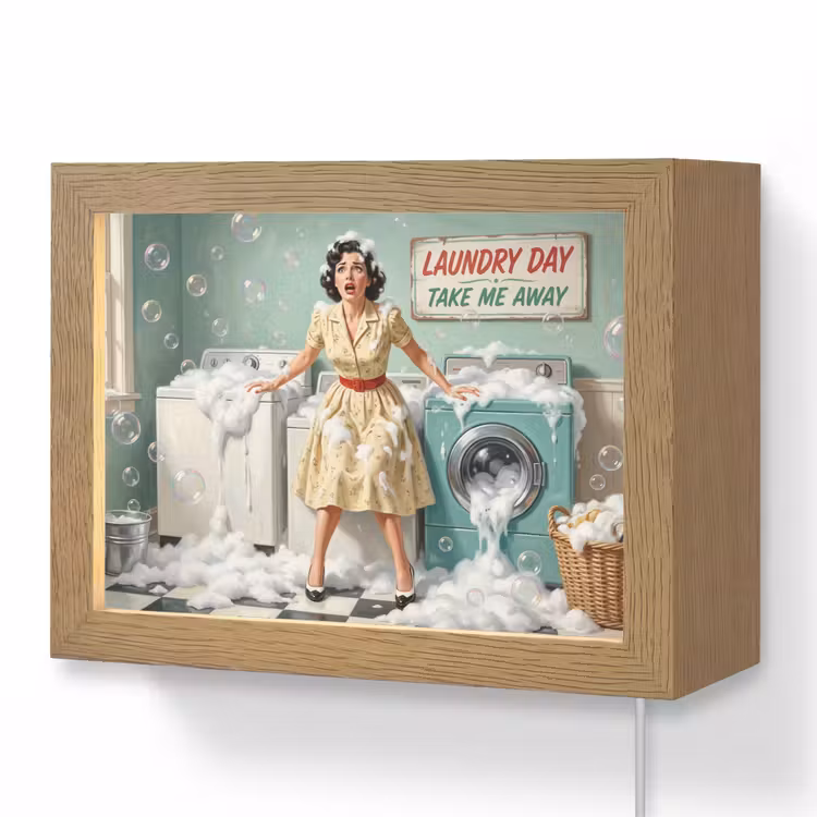 Lightbox - Wandlamp - Retro - Blauw - Vrouw — 1
