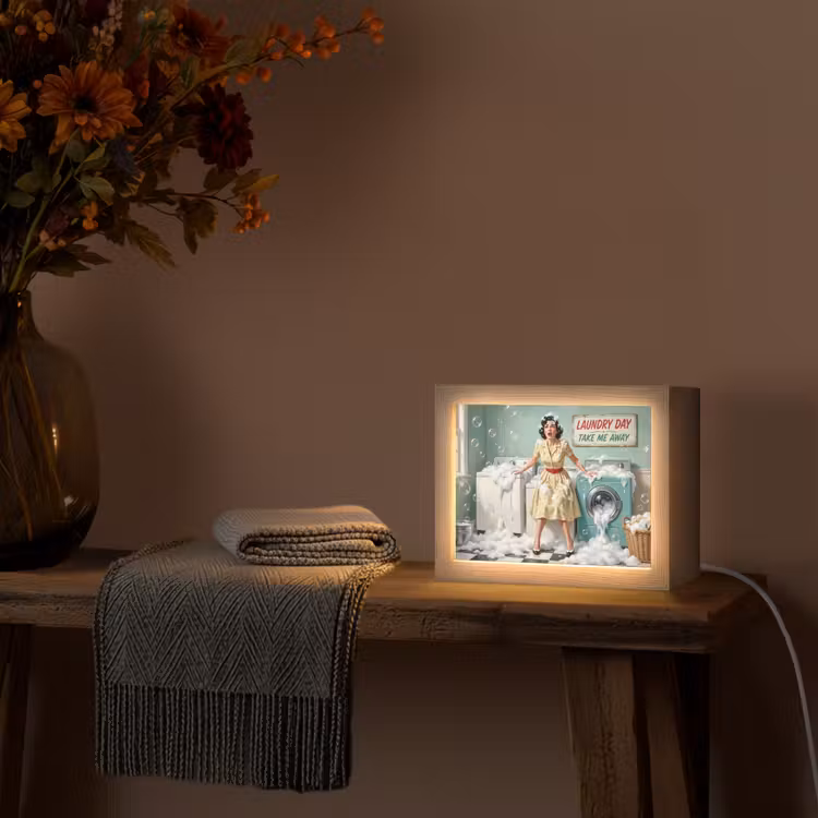 Lightbox - Wandlamp - Retro - Blauw - Vrouw — 5