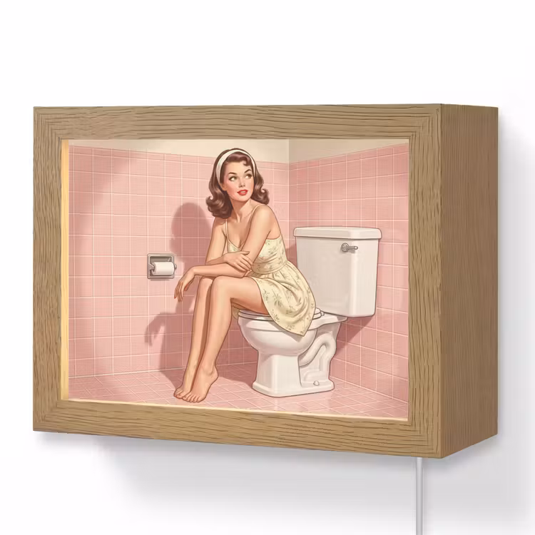 Lightbox - Wandlamp - Roze - Retro - Vrouw — 1