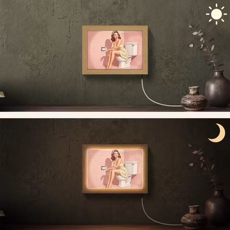 Lightbox - Wandlamp - Roze - Retro - Vrouw — 3