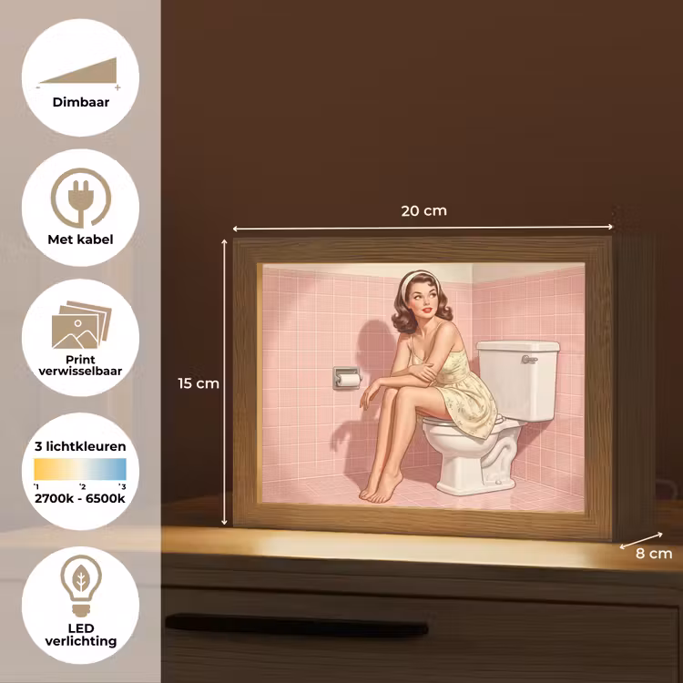 Lightbox - Wandlamp - Roze - Retro - Vrouw — 9