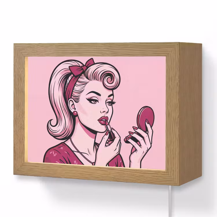 Lightbox - Wandlamp - Vintage - Vrouw - Roze — 1