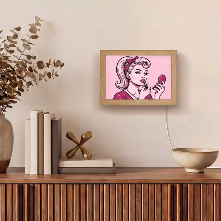 Lightbox - Wandlamp - Vintage - Vrouw - Roze — 4