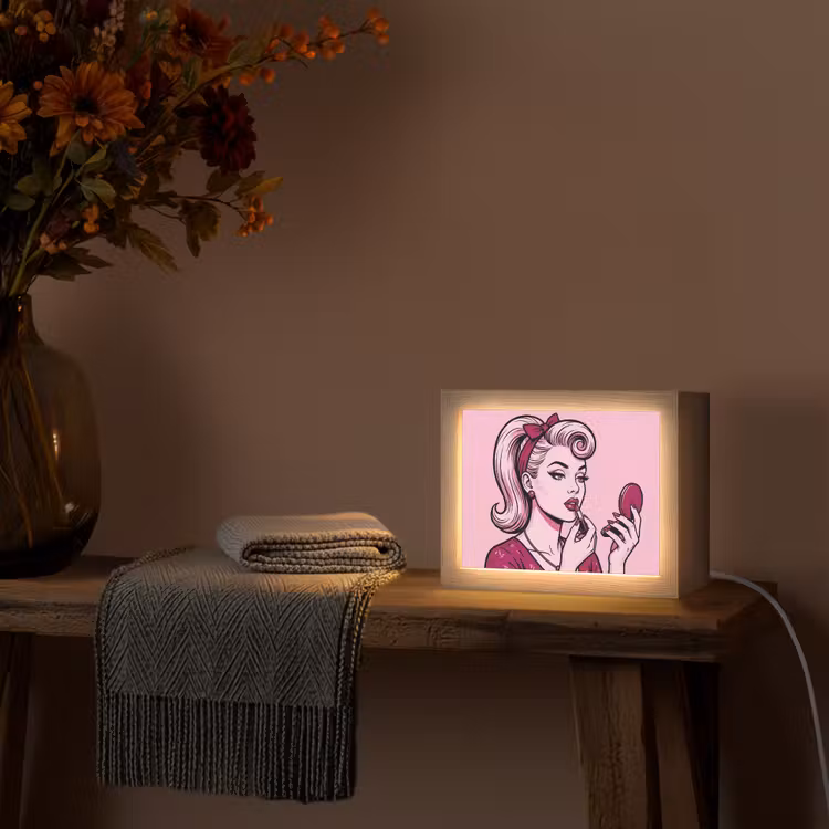 Lightbox - Wandlamp - Vintage - Vrouw - Roze — 5