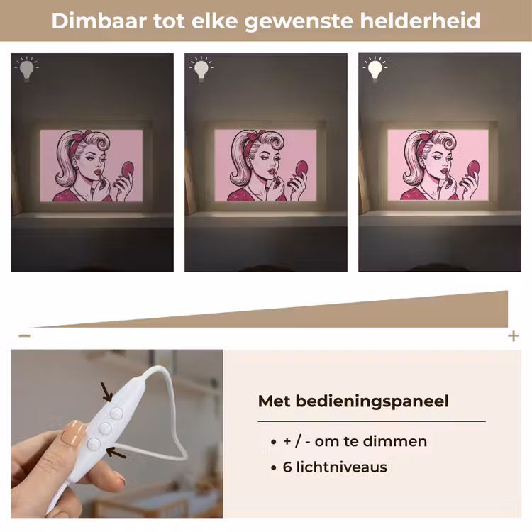 Lightbox - Wandlamp - Vintage - Vrouw - Roze — 8