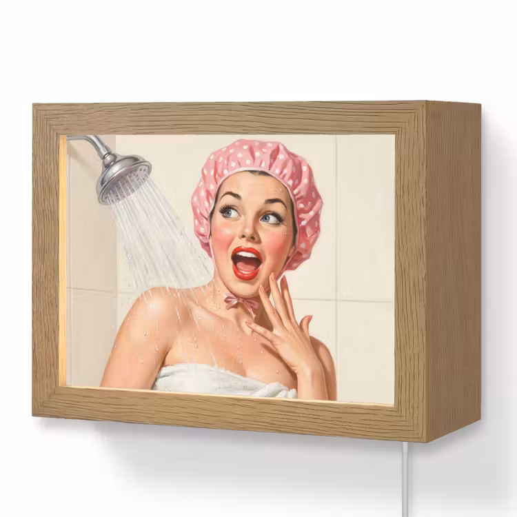 Lightbox - Wandlamp - Vrouw - Douche - Roze — 1