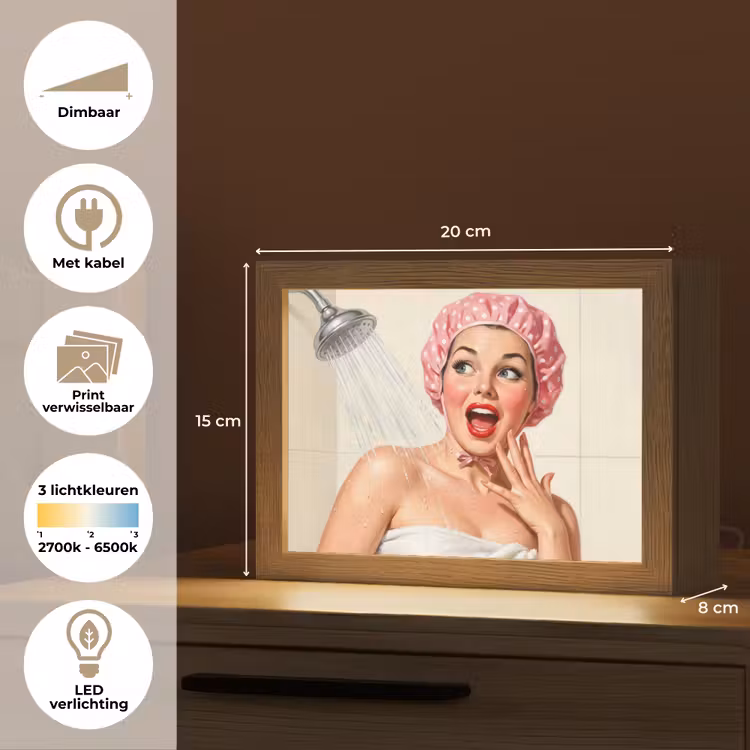 Lightbox - Wandlamp - Vrouw - Douche - Roze — 9