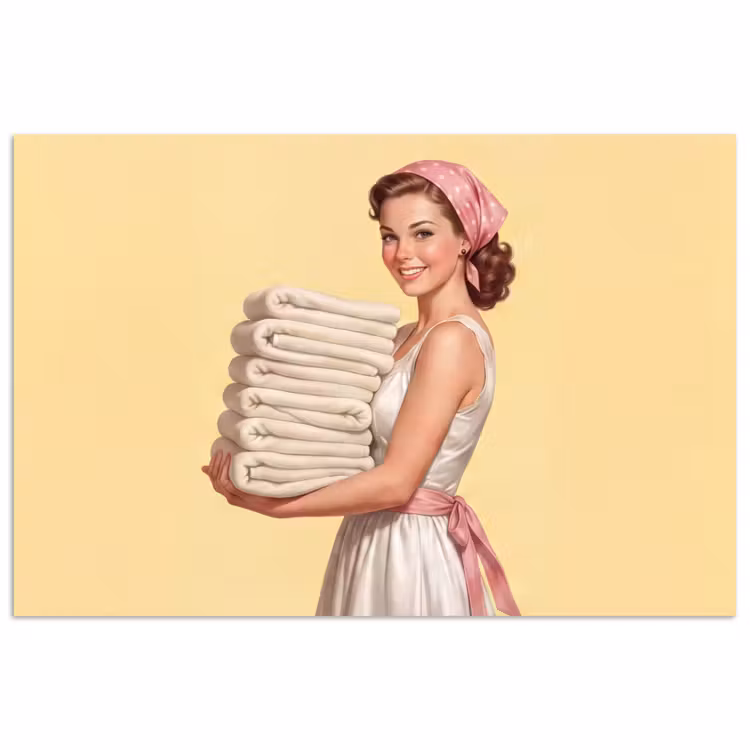 Poster - Handdoeken - Vrouw - Jurk - Roze — 1