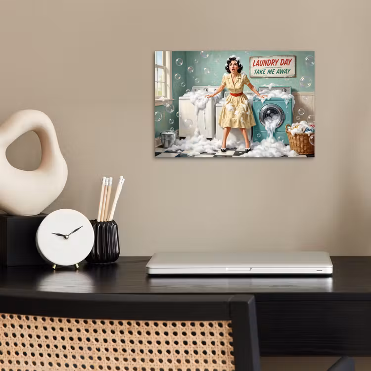 Poster - Retro - Blauw - Vrouw — 2