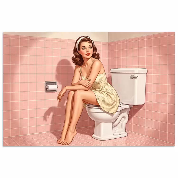 Poster - Roze - Retro - Vrouw — 1