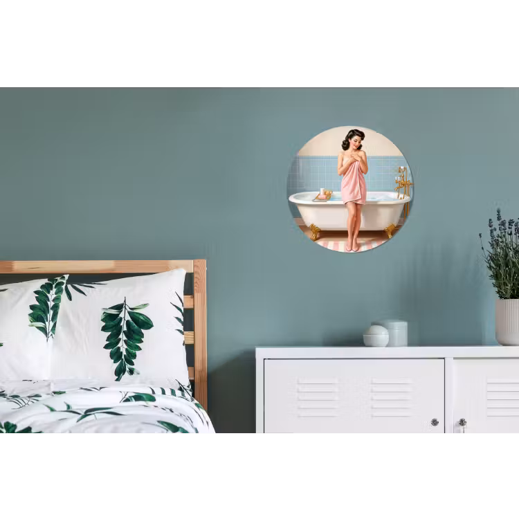 Wandcirkel - Aluminium - Badkamer - Vrouw - Roze — 4