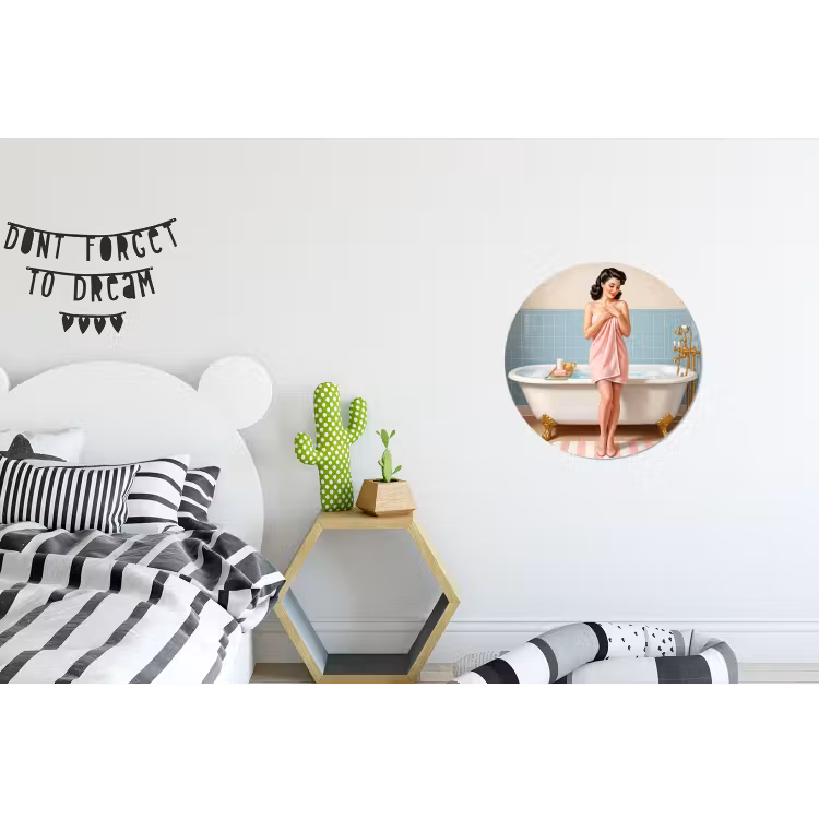 Wandcirkel - Aluminium - Badkamer - Vrouw - Roze — 5