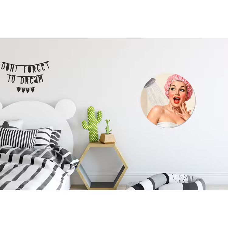Wandcirkel - Aluminium - Vrouw - Douche - Roze — 5