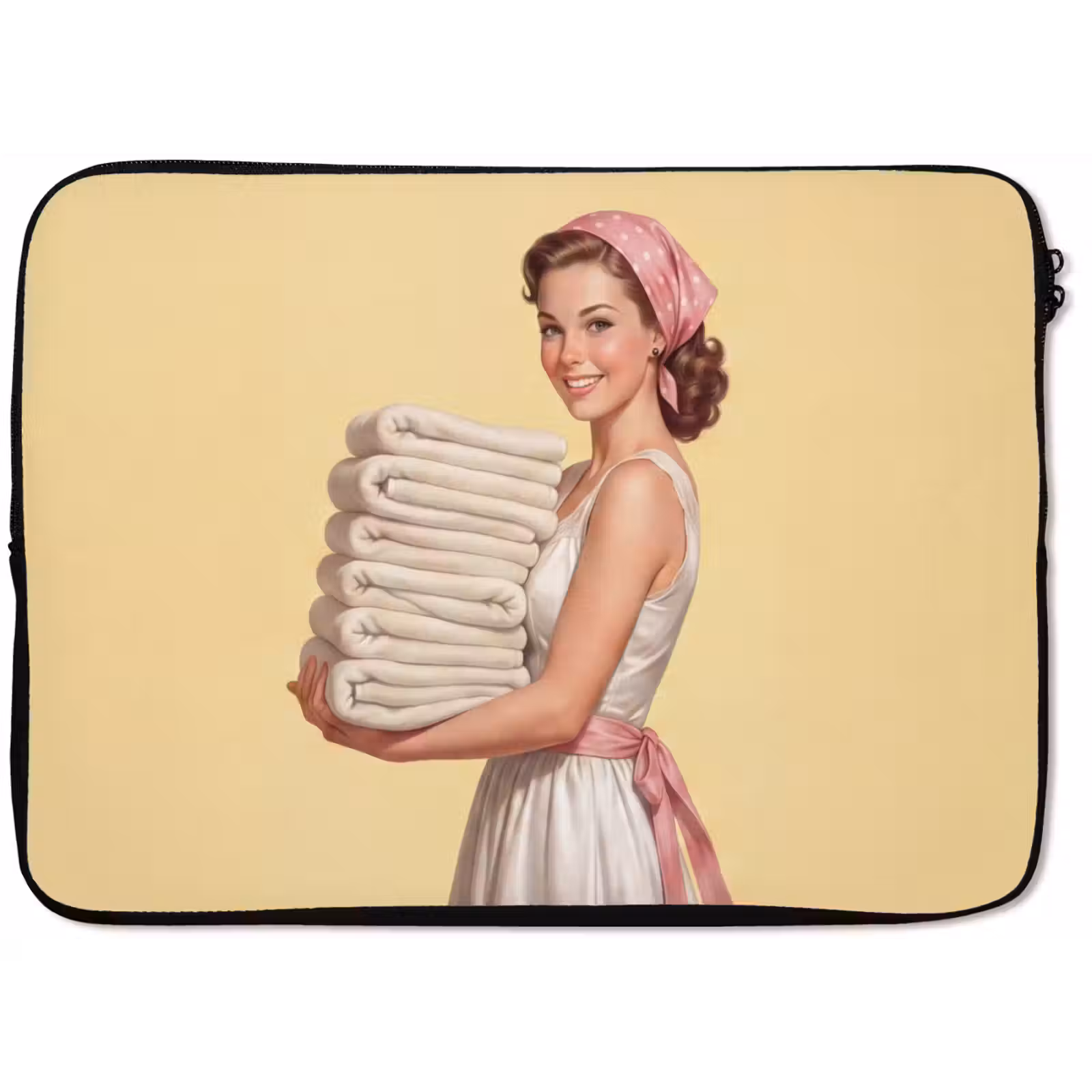 Laptophoes - Handdoeken - Vrouw - Jurk - Roze — 1