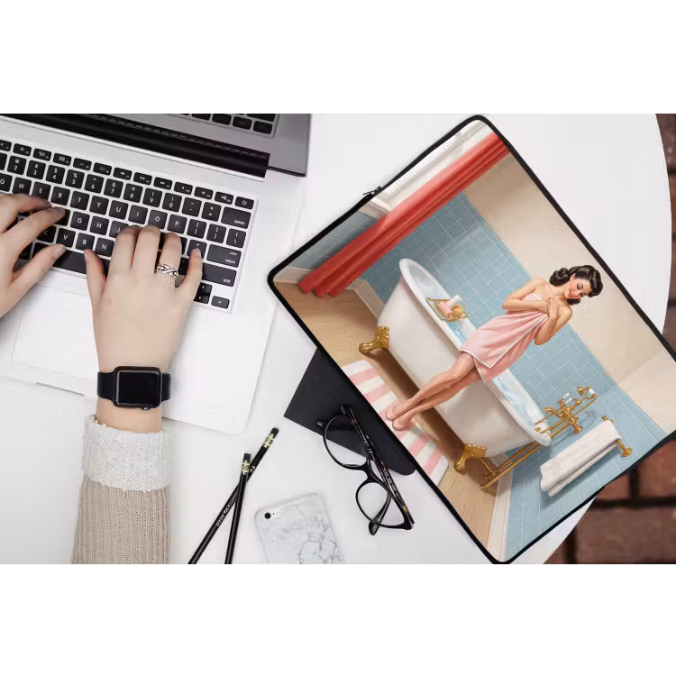 Laptophoes - Badkamer - Vrouw - Roze — 3