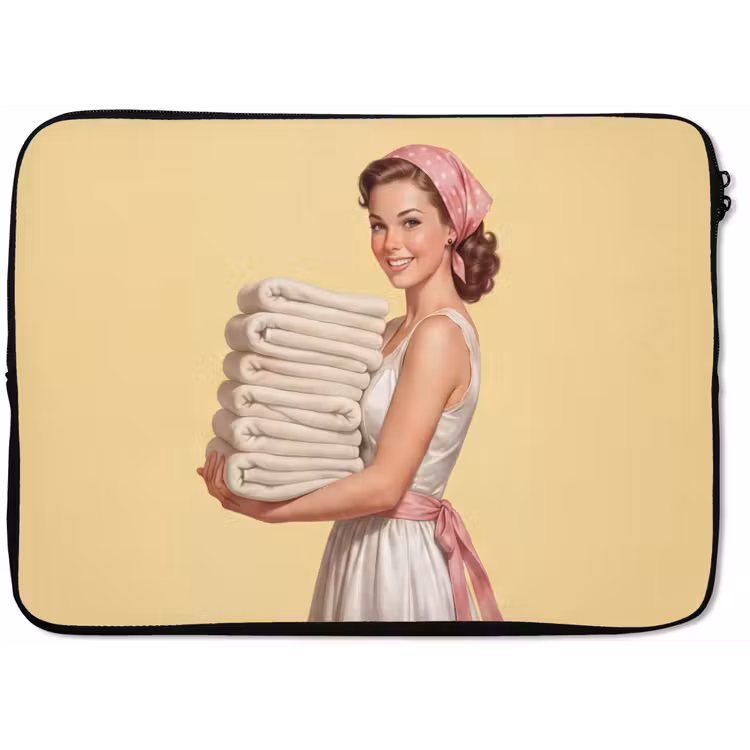 Laptophoes - Handdoeken - Vrouw - Jurk - Roze — 1