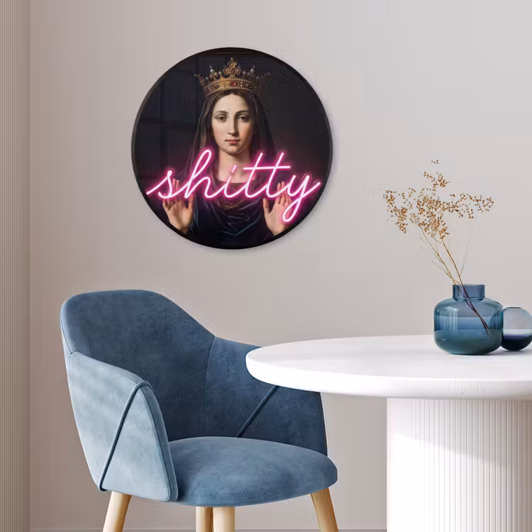 Ronde fotolijst - Vrouw met Kroon Neon — 4