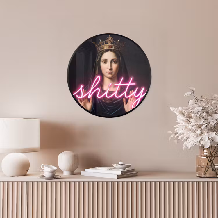 Ronde fotolijst - Vrouw met Kroon Neon — 5