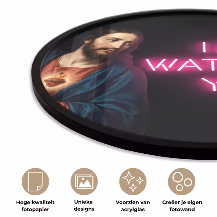 Ronde fotolijst - Man - Tekst - Neon — 2
