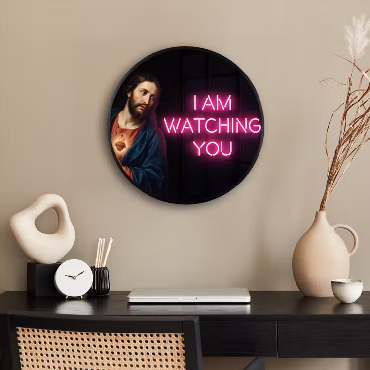 Ronde fotolijst - Man - Tekst - Neon — 3
