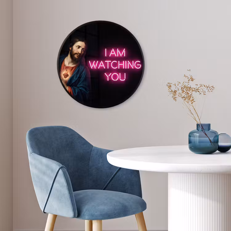 Ronde fotolijst - Man - Tekst - Neon — 4