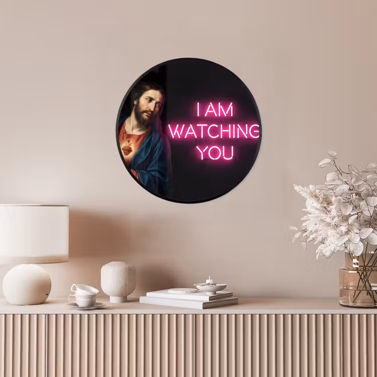 Ronde fotolijst - Man - Tekst - Neon — 5