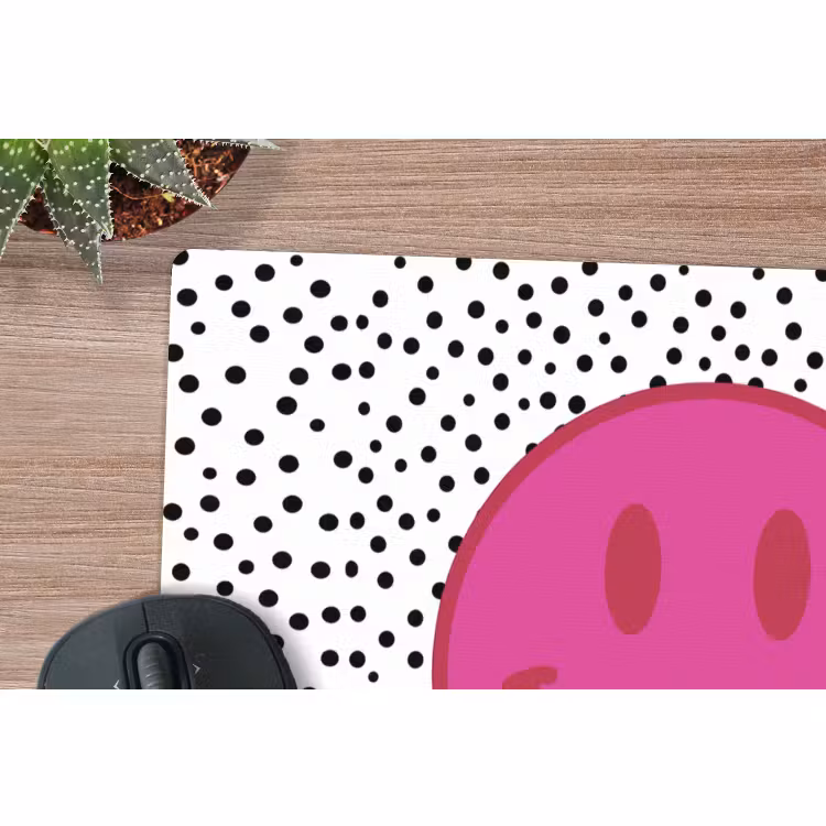 Muismat - Smiley - Roze - Stippen — 4